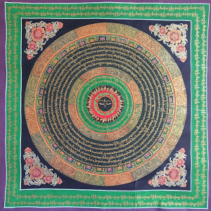 六字真言48+48中間太極銀色字體-301