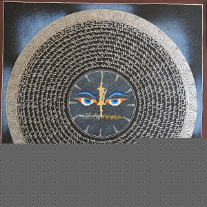 六字真言48+48中間太極銀色字體-301