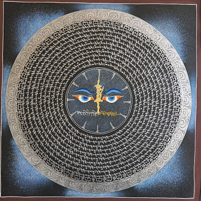 六字真言48+48中間太極銀色字體-301