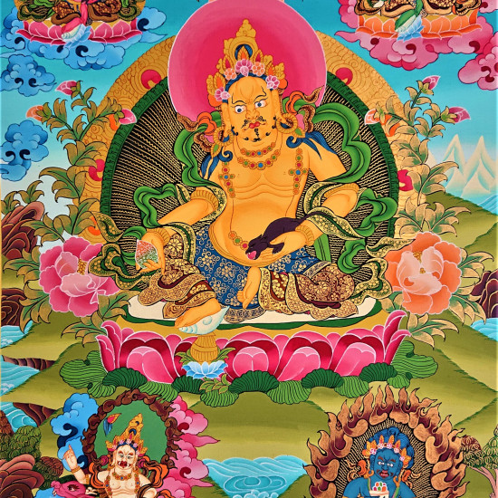 黃財神唐卡64*45CM 60*45 64*45裱框是2860元